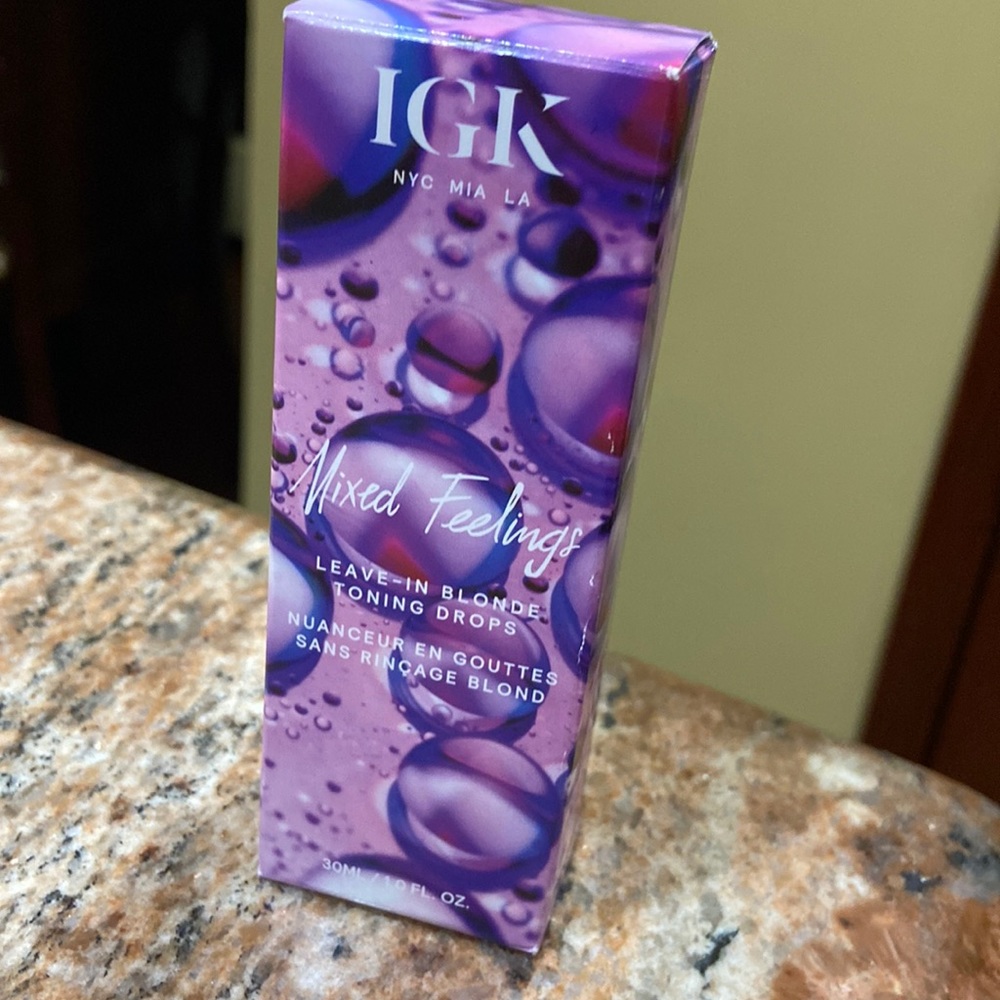 - New IGK Mixed Feelings leave in blonde toning drops